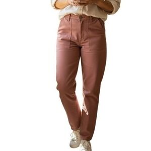 LOFT Pink Women's Utility Style Cargo Pants Cotton Blend Casual Size‎ 12 Nwot